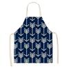Kitchen Apron Navy Blue Geometric Pattern Kitchen Sleeveless Apron Linen Bib Home Cleaning Tools Cooking Apron Dinner Apron