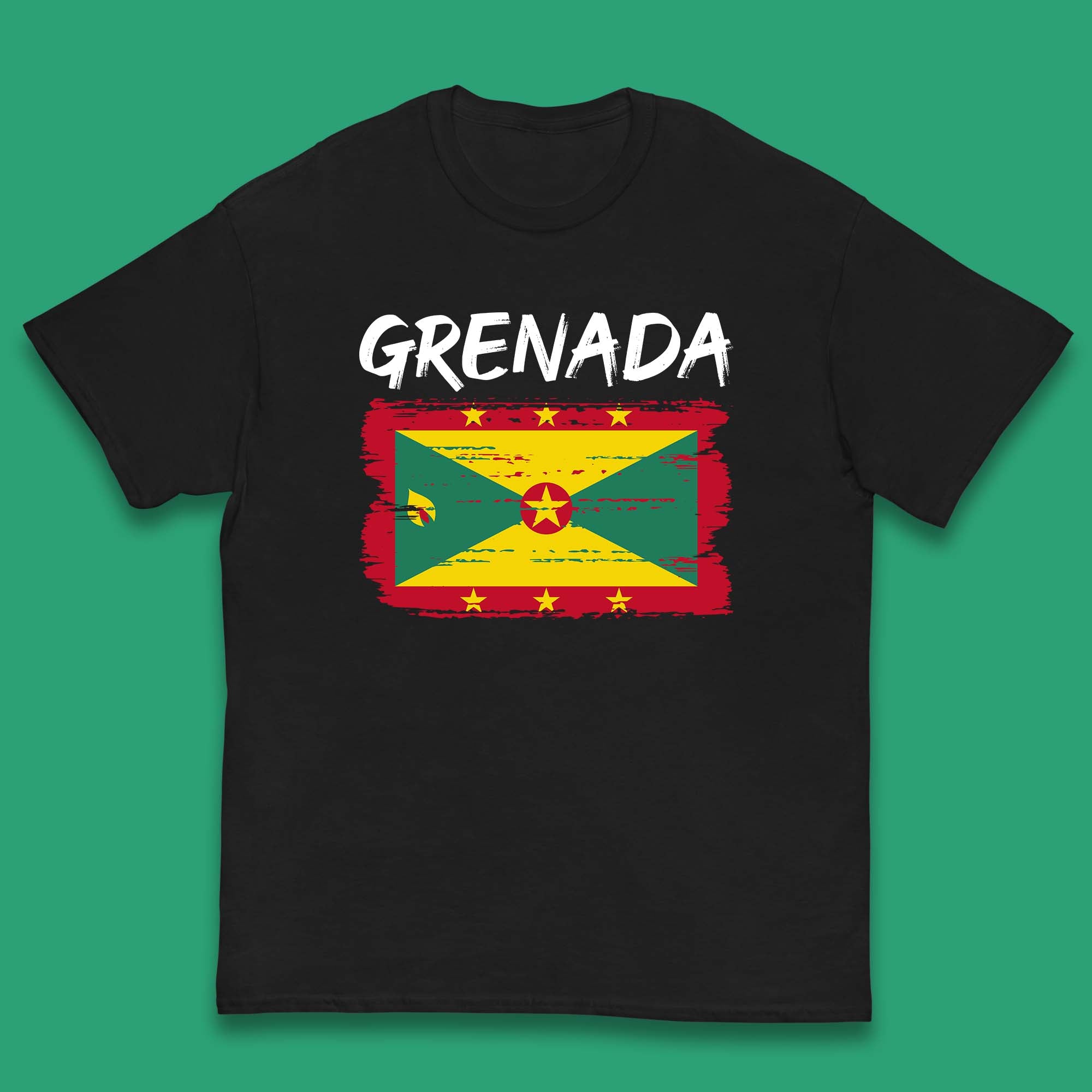 Grenada Flag Distressed Grenadian Heritage Country In The Caribbean Kids T Shirt 150