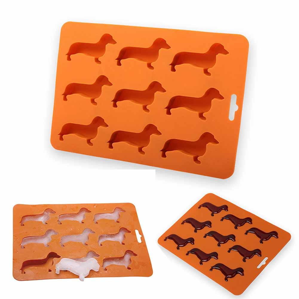 3D Dachshund Ice Cube Mold Reusable Food Grade Ice Maker Wine Ice For Summer Cube Molds Beer Ca G9X6