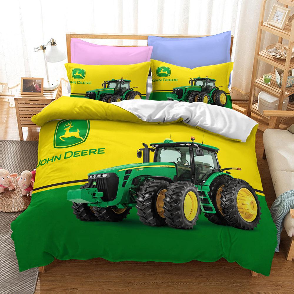 Bedding Three-Piece Set 3D Digital Printing Cool Tractor Series Bedding Three-Piece Set