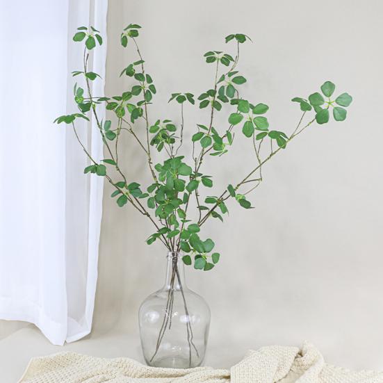 Artificial Green Plants Realistic UV Resistant Chinese Style Faux Greenery Home Office Indoor Outdoor Vase Decorative Fake Leaves Plants