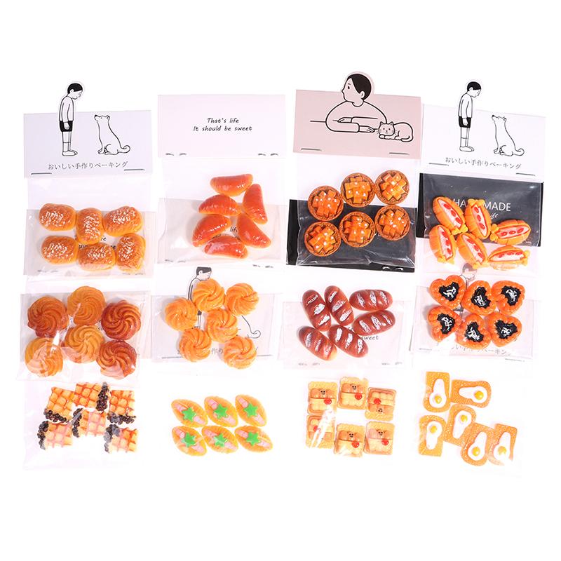 1 Bag 1/12  Miniature Simulation Bread Fruits Dollhouse Miniature Food Breakfast Snack Dessert Cookie Donuts Candy Kitchen Toys