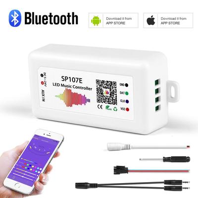 SP107E LED RGBIC Strip Light Controller 5V-24V SPI Pixels IC WS2812B WS2811 SK6812 Addressable Smart Bluetooth App Music Control