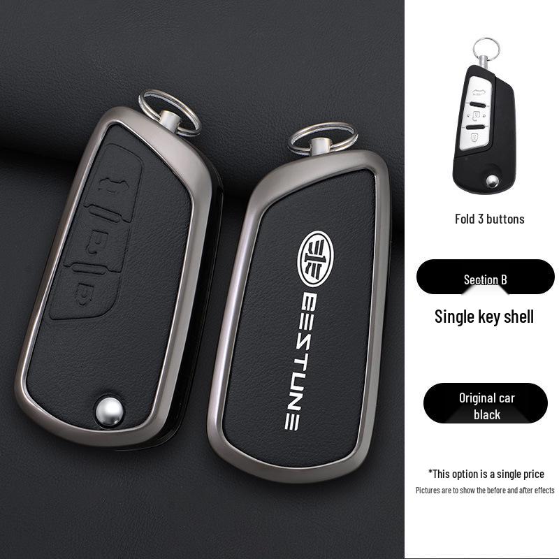 

Genuine Leather Key Case for FAW Besturn X40 Remote Key with Buckle OPP Bag