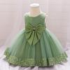 Kleinkind Baby Mädchen Kleid Große Schleife Taufkleidung für Kinder Erstes Jahr Geburtstagsparty Hochzeit Tutu Kleid Taufkleid