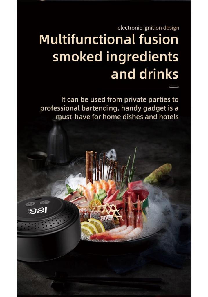 Multi-Color LED Electric Whiskey Smoker with Variety of Wood Chips
