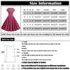 Women Vintage 1950s Retro Short Sleeve Dot Print Evening Party Prom Swing Dress