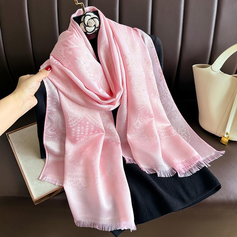 New Fashion Winter Bohemia Warm Soft Cashmere Jacquard Pashmina Scarf for Women Bandana Shawl Headband Foulard Bufanda