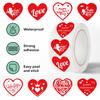 500PCS Valentines Heart Stickers Roll Happy Valentine's Day Stickers Roll Round Adhesive Label Stickers Love Heart Party Decal
