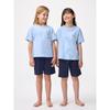 Kids Cotton Lounge Set  Short Sleeve   Shorts   Shark 