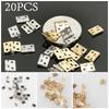 Set of 20 Mini Hinges + Screws Brass Plated for Dollhouse Furniture Perfect for Repairing Jewelry Boxes and Model Making
