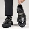 Crocodile Pattern Brogue High Quality Men's Shoes Autumn New Designer Platform Shoes Male Business Leather Dress Shoes Man