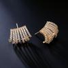 Trendy Gold Color Zircon Small Earrings For Woman Fashion Korean Minimalist Party Sexy Unusual Party Crystal Zircon
