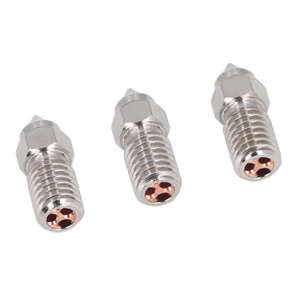 3Pcs 3D Printer Nozzles M6 Copper Plated CHT High Speed Nozzle Replacement Set for Ender 3 V3 SE End