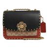 Madison 19 Logo Turnlock Closure Leather And Synthetic Leather Shoulder Crossbody Bag Small Women Bags Brown Yellow Red CW414-B4WG4