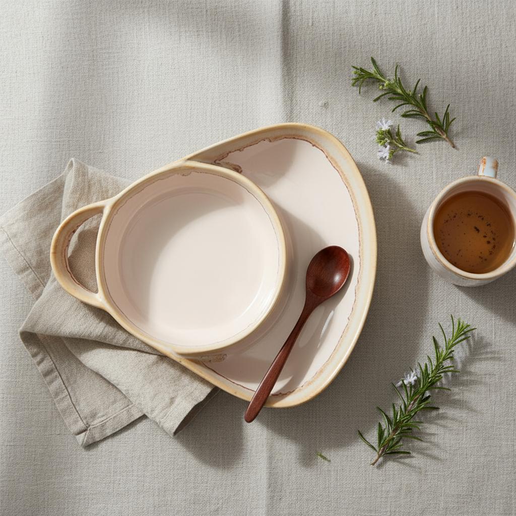 Anti-Soggy Cereal Bowl Soup and Sandwich Plate Combo Breakfast Powls Divided Snack Bowls Gifts for Wedding Housewarming Party