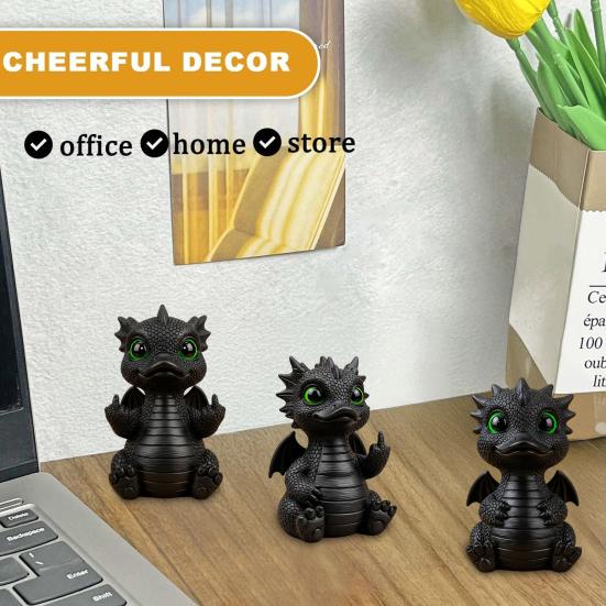 Dragon Duck Figurine Middle Finger Dragon Ornament Flip-off Duck Dragon Statue Desk