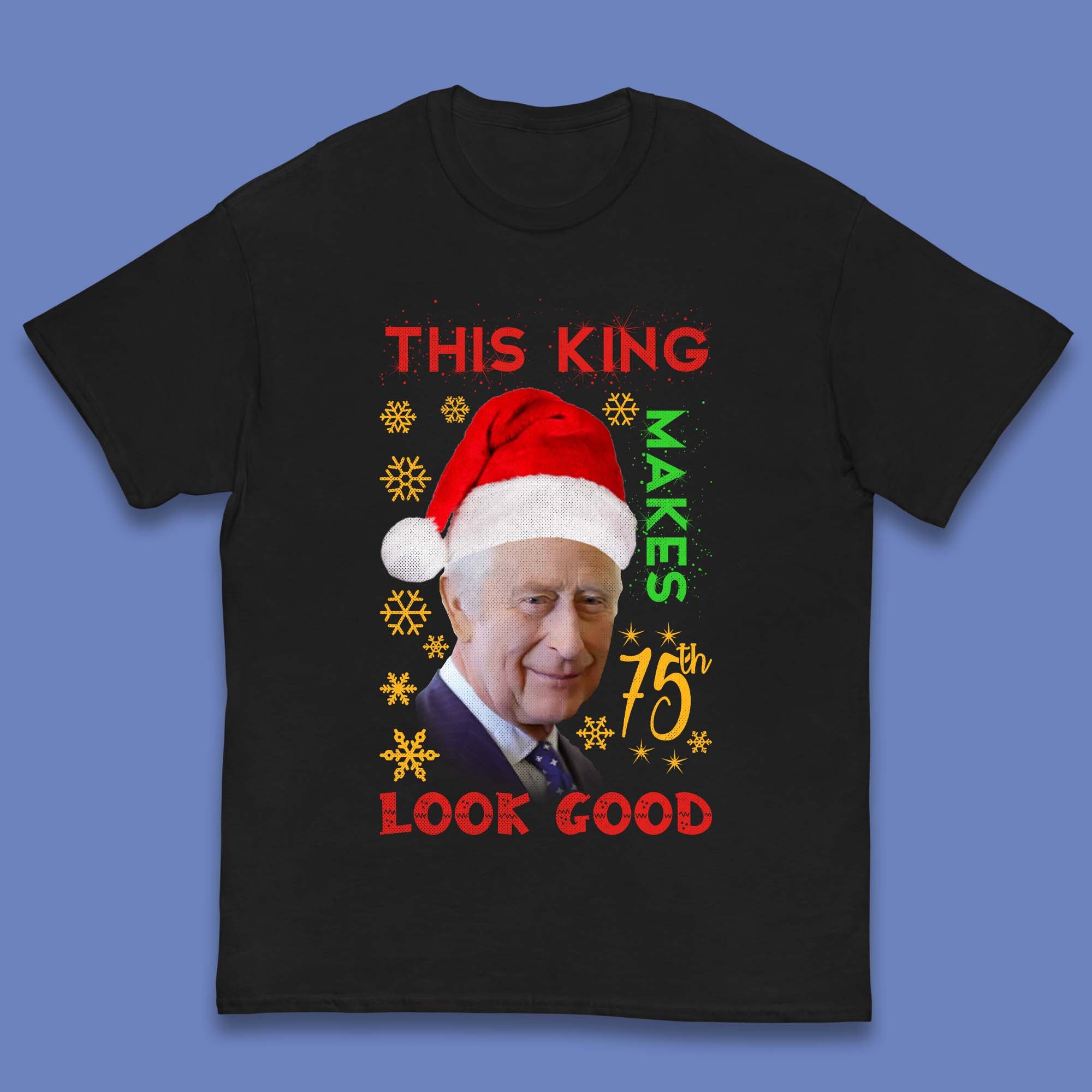 King Charles III Christmas Kids T-Shirt 100