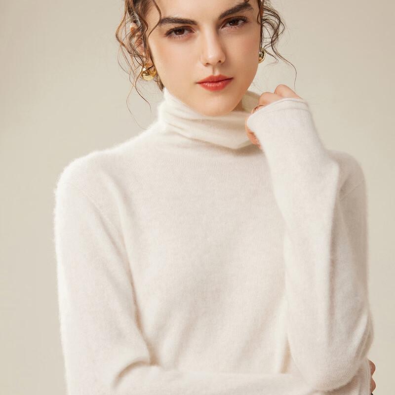 Fanzhen Women's 100% Cashmere Cowl Neck Sweater