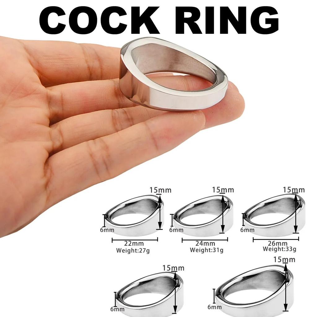 Sex Toys for Men Delay Ejaculation Metal Scrotum Stretcher Erotic Penis Bondage Lock Cock Ring Stainless Steel