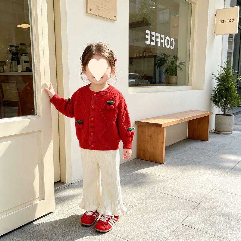 Boys Girls Knit Sweater Single Top / 2Pcs Set Soft Knitted Fabric Warm Children Casual Outfit For Daily Wear