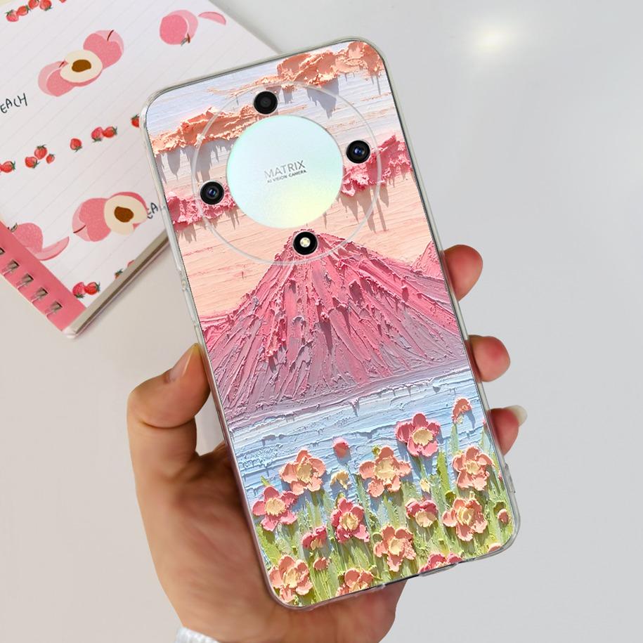 For Honor X9b 5G Case 2023 Fashion Flower Clear Silicone Soft Back Cover For Honor X9a RMO-NX1 Funda HonorX9 X 9 X 9B X 9A Coque