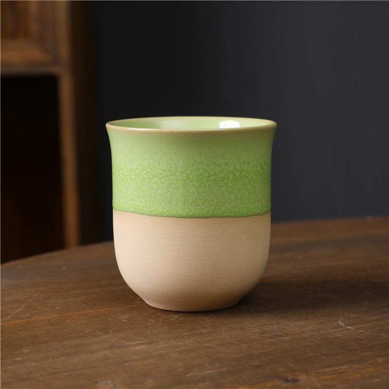 Retro Ceramic Cup Coarse Pottery Teacup Kung Fu Tea Set Small Cup Nordic Style Simple Ceramic Master Cup