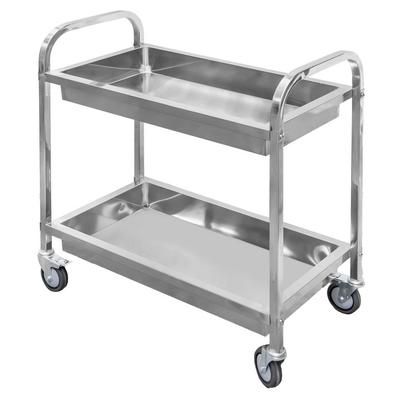 Stainless Steel 2-shelf Deep Mega-M Serving Trolley W-95 Cm D-50 Cm H-95 Cm N