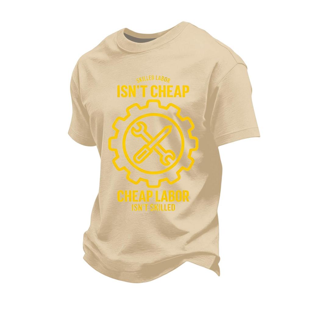 Men's Loose Fit Casual Short Sleeve T Shirt Labor Day Printed Graphic Tee Crew Neck Comfortable Top for Everyday Wear