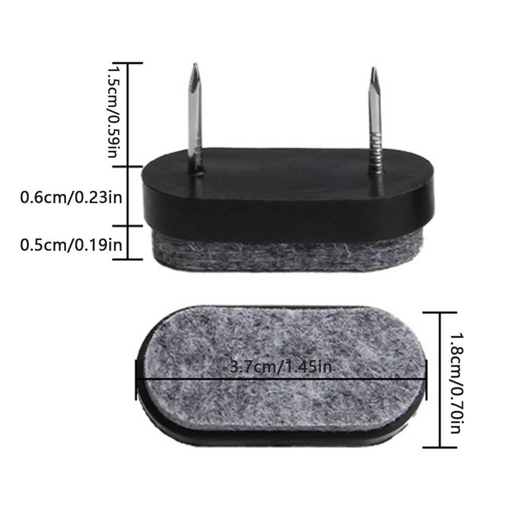 20pcs Glide Pad Nail-on Furniture Felt Pad Reduce Noise Floor Protector For Cabinet Sofa Couch Chair Table Leg Feet Accessories
