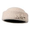Retro-Hut Damen Herbst und Winter Neu Elegant Blume Wolle Topfhut Mutter Zylinder Gesicht zeigend Kleiner Fischerhut