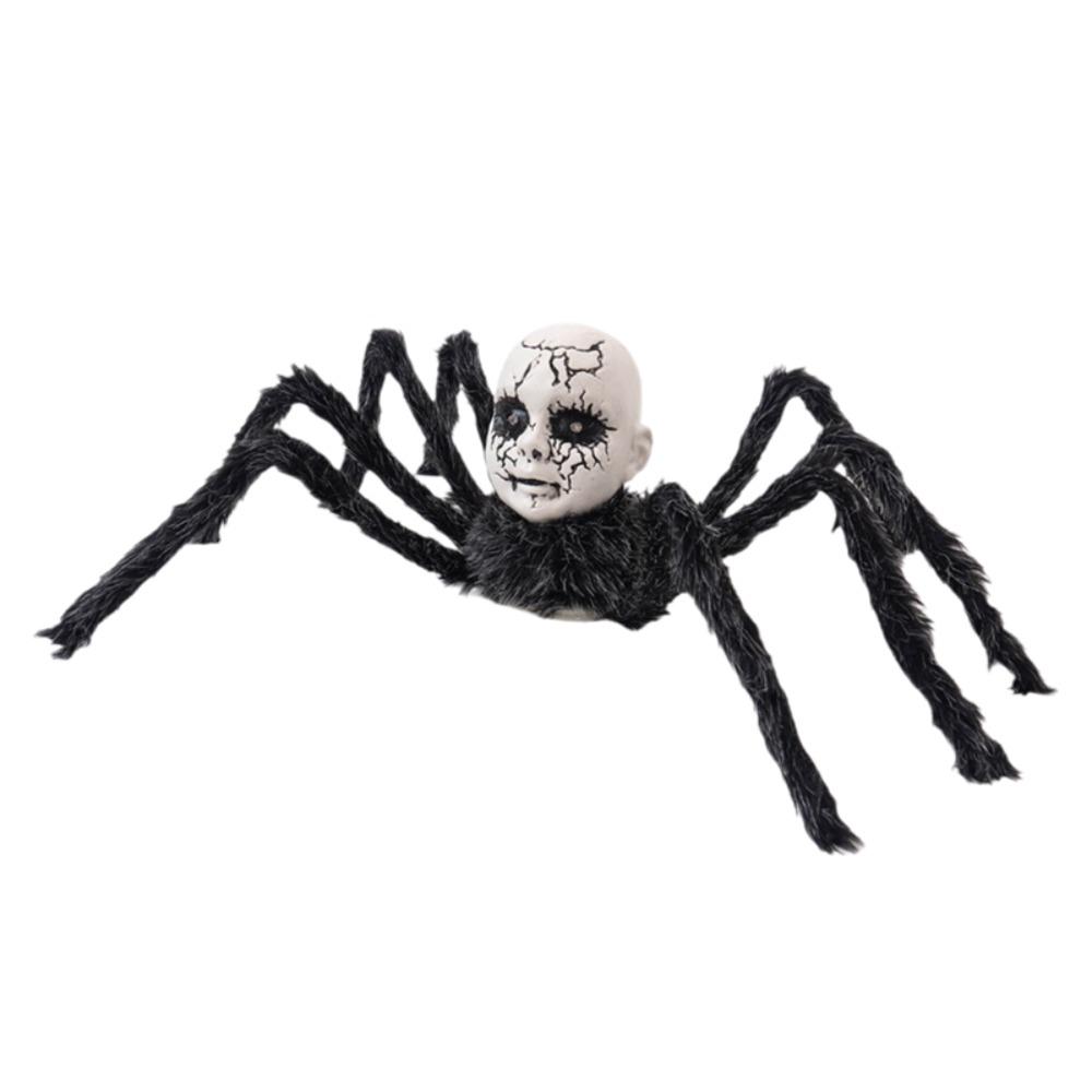 Plush Leg Halloween Electric Walking Spider Glowing Eye Halloween Spider Ornament Bar чёрный