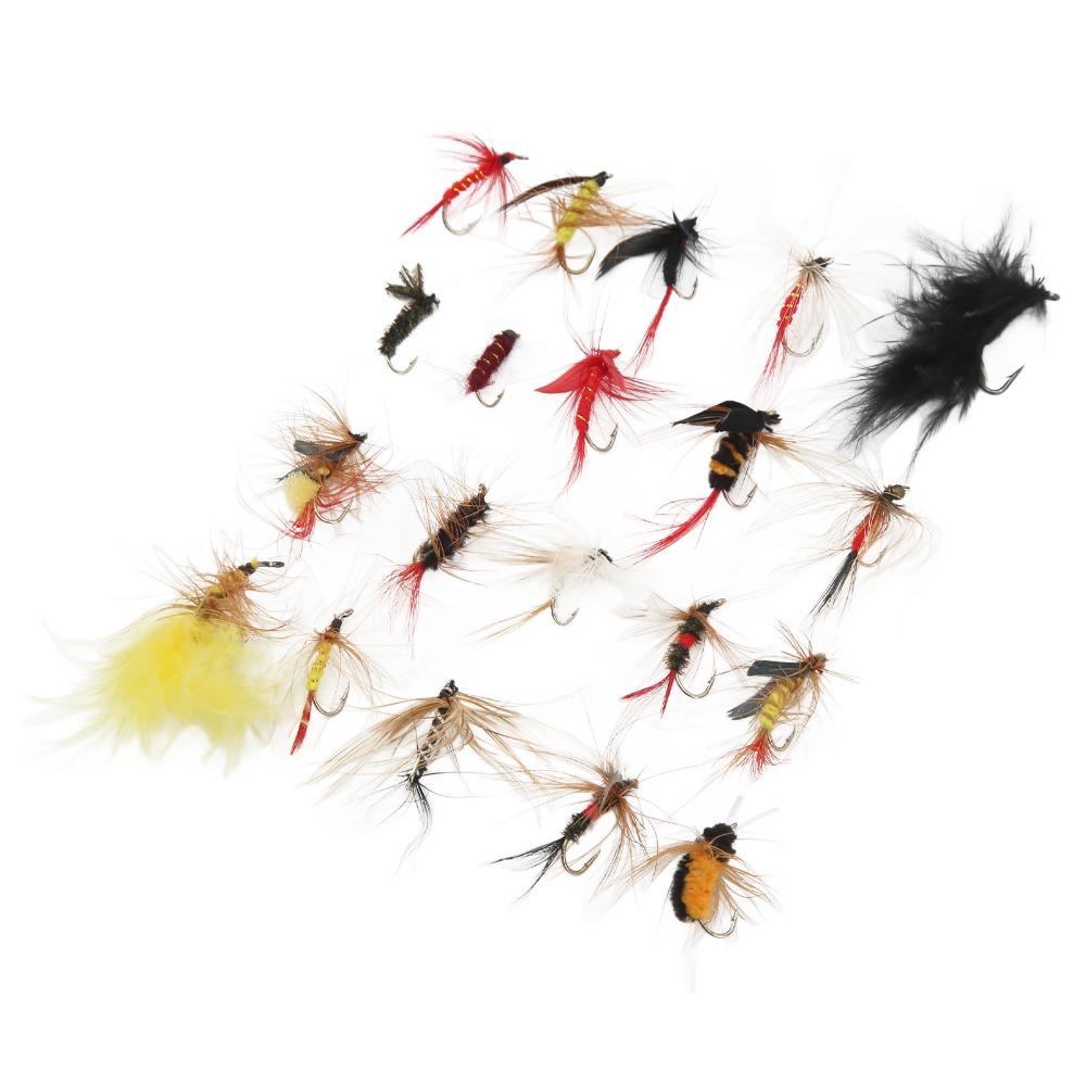 60PCS with High Carbon Steel Hook Fly Fishing Lures Lightweight Fly Fishing Tackle  For Trout Bass