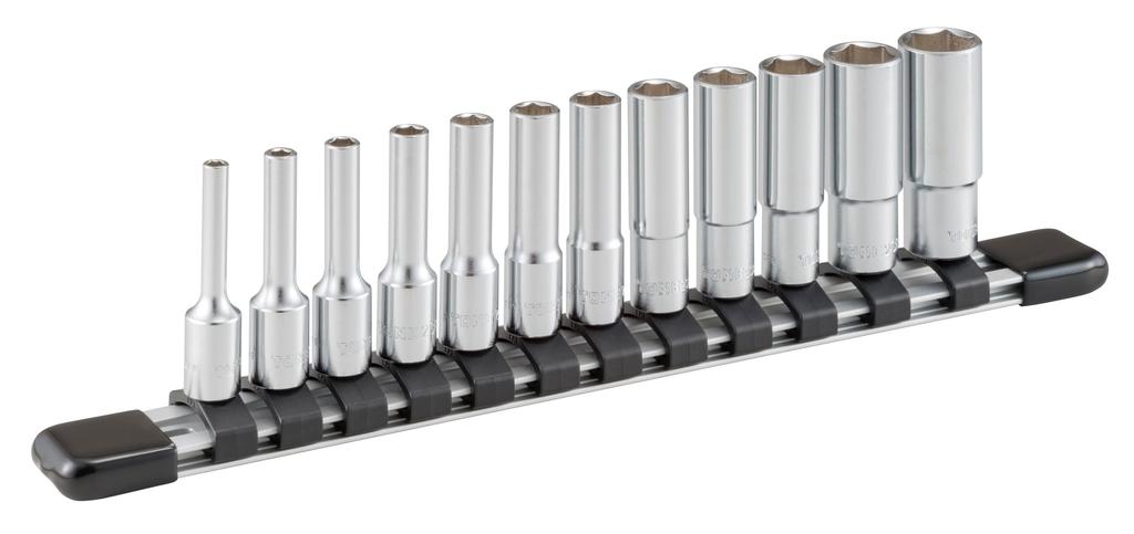 TONE HSBL212 Deep Socket Set with 12 Pieces (Hexagonal Holder), 6.35mm (1/4") Drive,