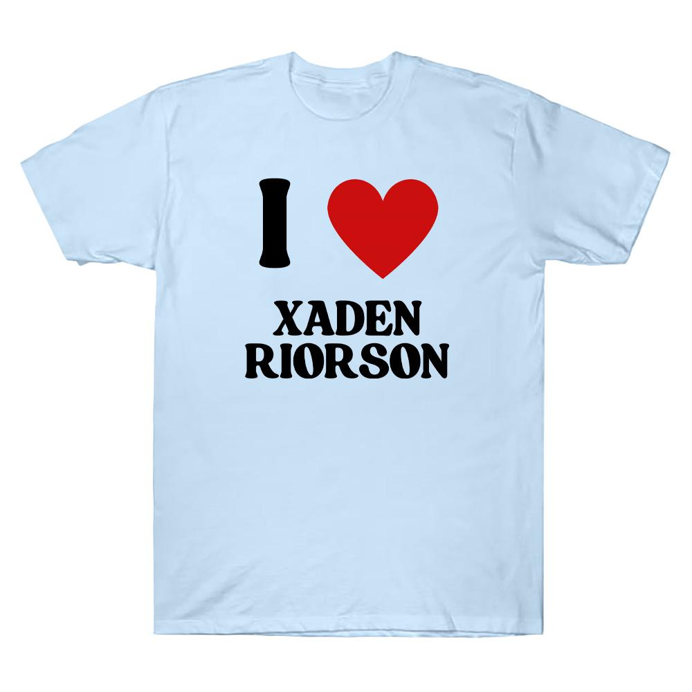 

I Love Xaden Riorson Cotton Tees Alex Warren Same Style Peripheral T-shirt Simple Letter Print T Shirt Women Men Casual Top XS