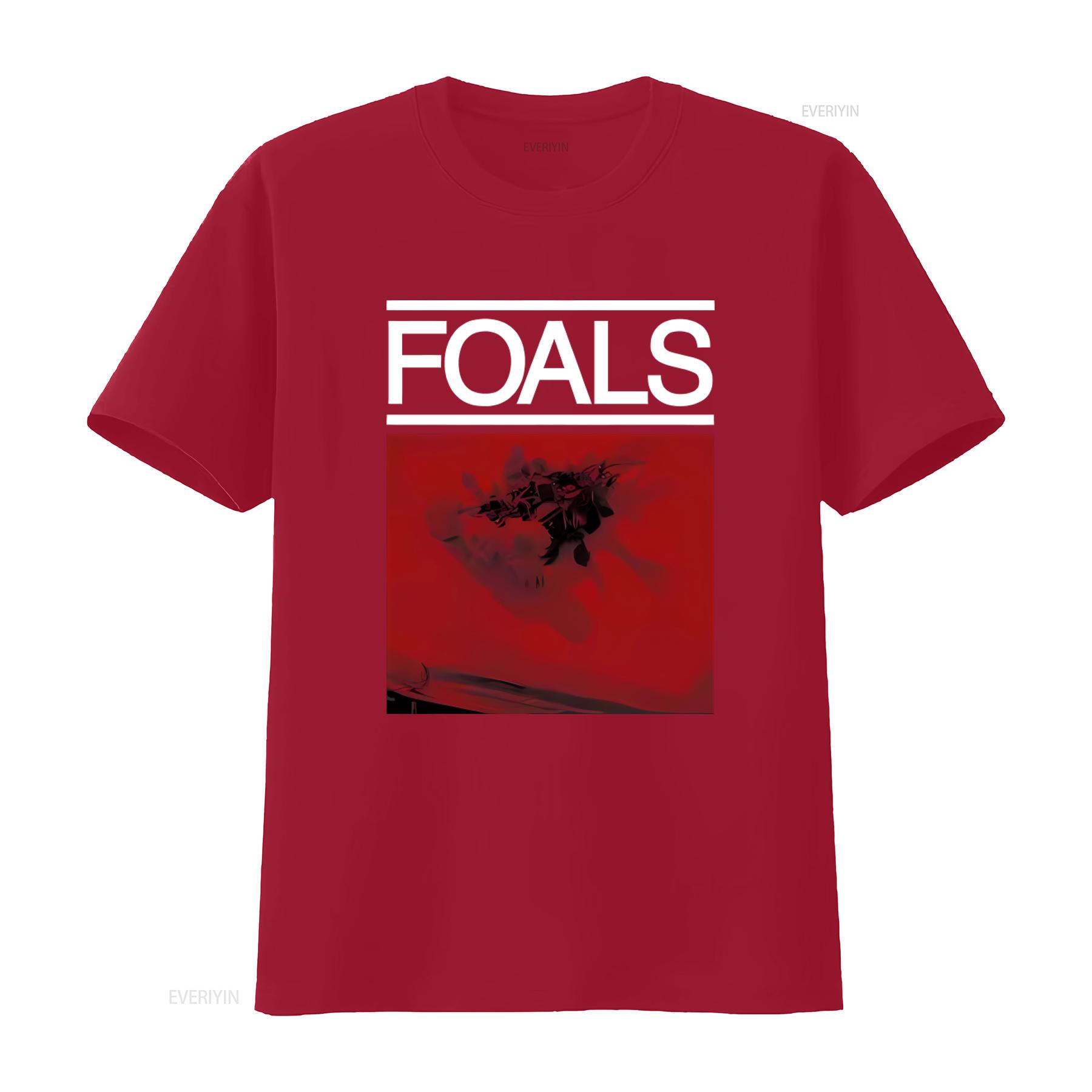 

Foals Red Roses Print Mens T Shirt Stylish and Official Design vintage Washed Comfortable Slightly Stretched Unisex Soft S