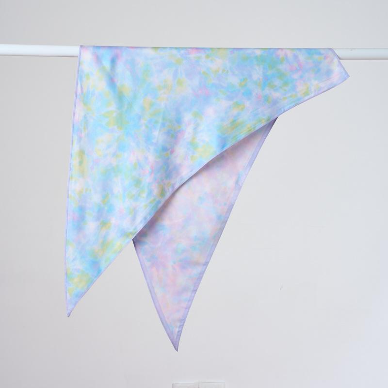 New Korean Version of Small Fresh Imitation Silk Triangular Scarf Decorative Versatile Small Scarf Women's Light Luxury Triangular Silk Scarf