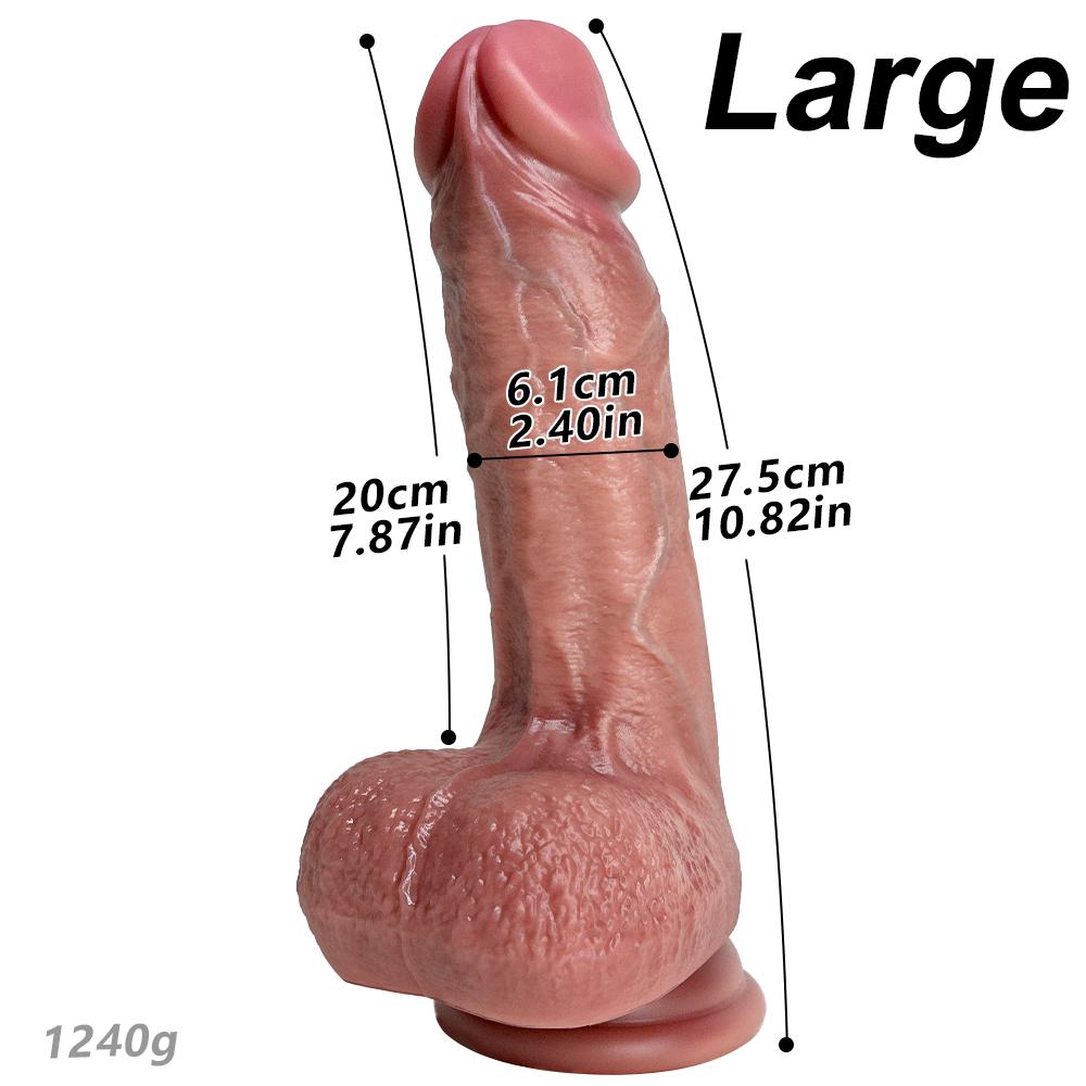 Dildo Anale Grande in Silicone a Doppia Densità Tipo Pelle per Punto G Circonferenza Dildo Giganti Pene Realistico Giocattolo Sessuale Dildo con Ventosa Giocattoli Sessuali per Donne