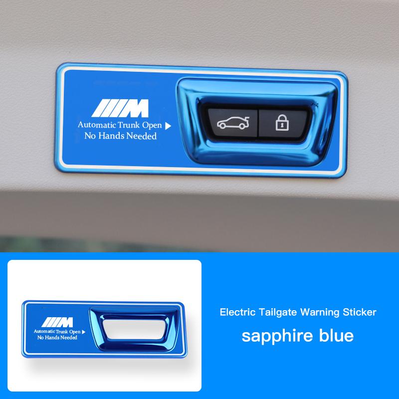 

Car Trunk lid Tips Sticker Automatic Lift Button Reminder Emblem For BMW M3 M4 M5 E39 E36 E87 F44 F07 F34 G42 G30 G20 X1 X3 X4