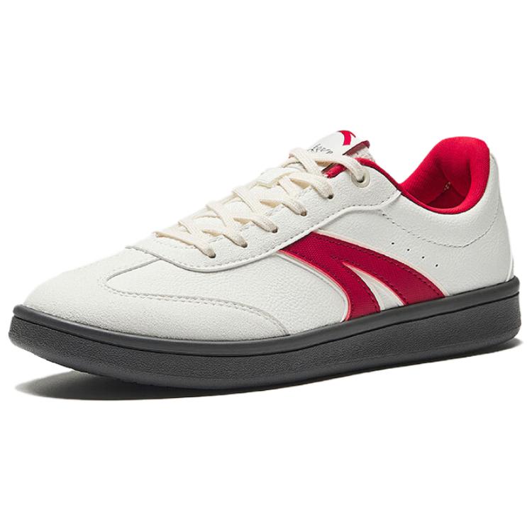 Anta Retro Versatile Ttlite Durable Lightweight Low-Top Skate Shoes Women Sneaker Ivory-White Raspberry-Red 922538033-1