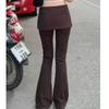 Retro American Two-Piece Slit Flare Skirt Pants - Women's Slimming Elastic Long Pants (Spring 2025)