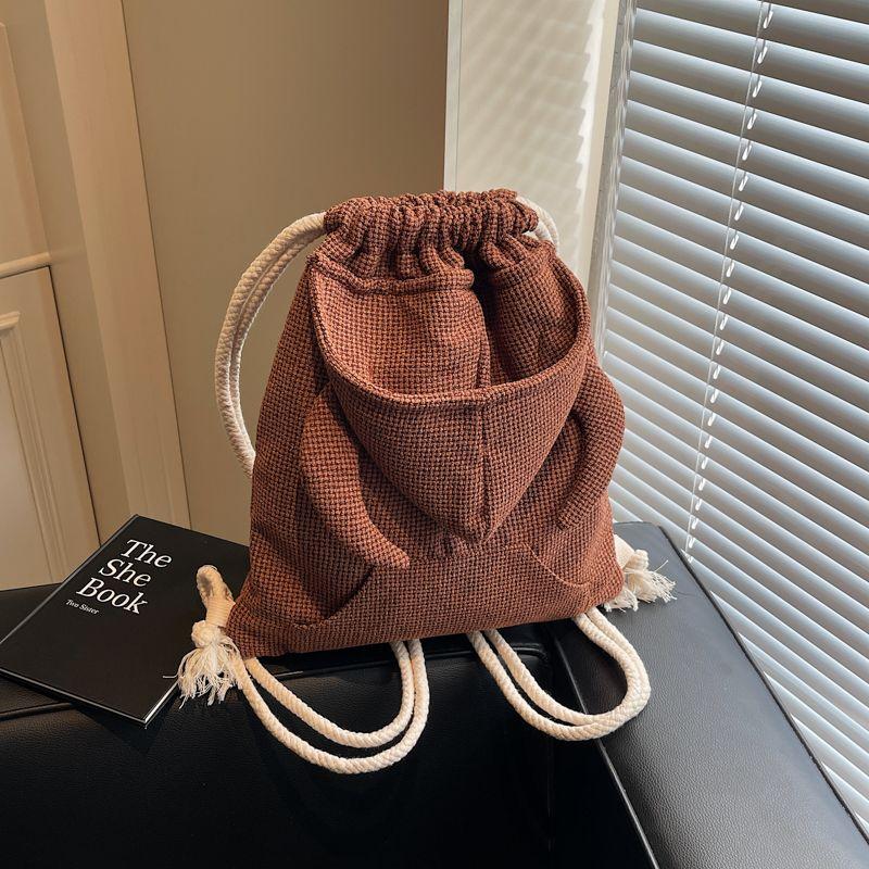 Backpack Women Small Wings Hoodies Fashi Simple Backpack String Girls Bag