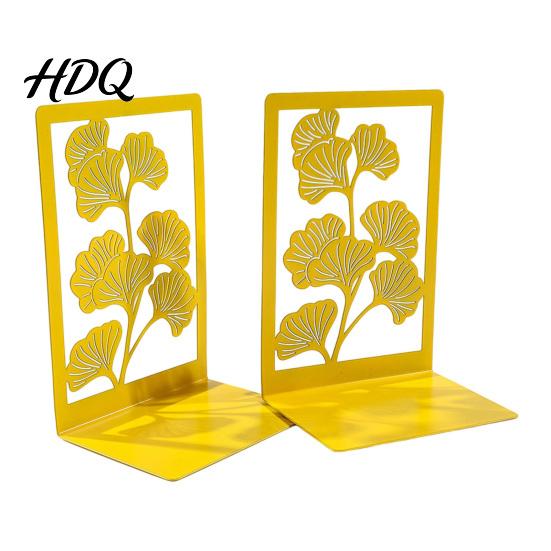 Heavy Duty Book Holder 1 Pair Metal Decorative Bookends Ginkgo Leaf/Monstera Ends for Leaf Bookend Bookshelf Non-Skid Stopper Home Office Study Room