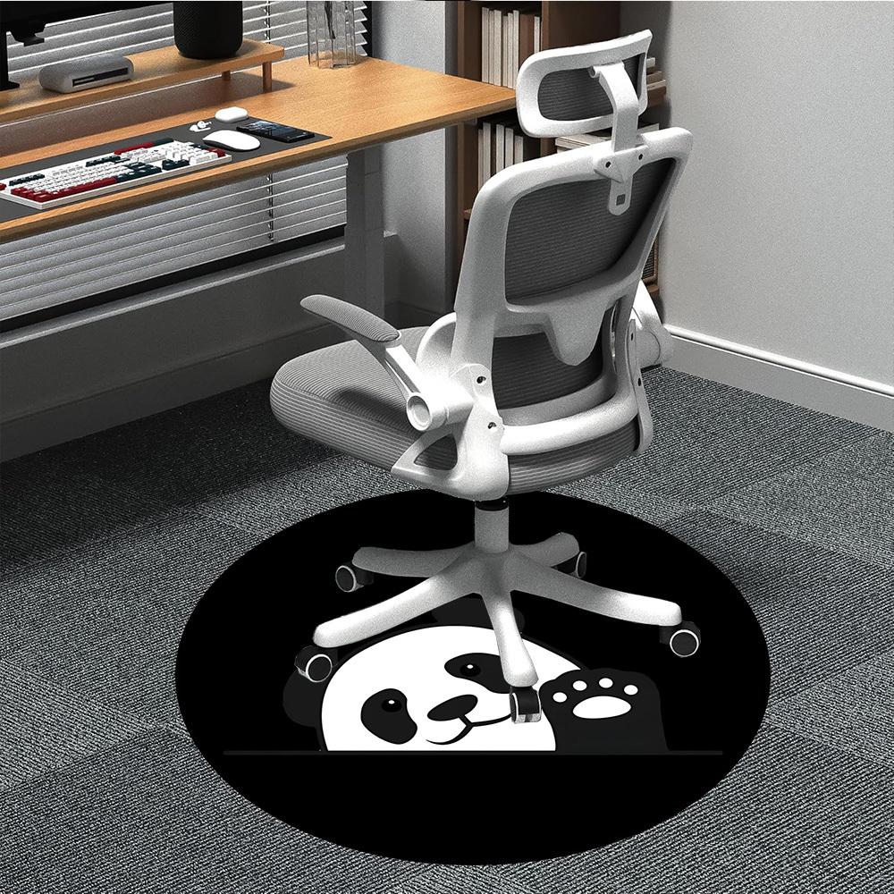 1pc Panda Paw Office Round Area Rug, Indoor Mat Suitable For Office, Under Office Chairs Bedroom Living Room Home Decor, Room Deco