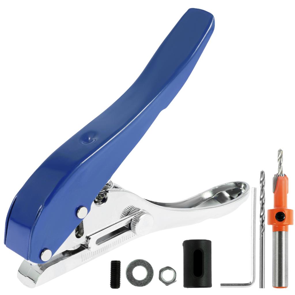 Clește manual de perforare a benzii de margine Instrument de perforare a cardului de 8 mm pentru foi de plastic Hârtie foto PVC ABS Deschizător Clește de mascare a găurilor de unghii