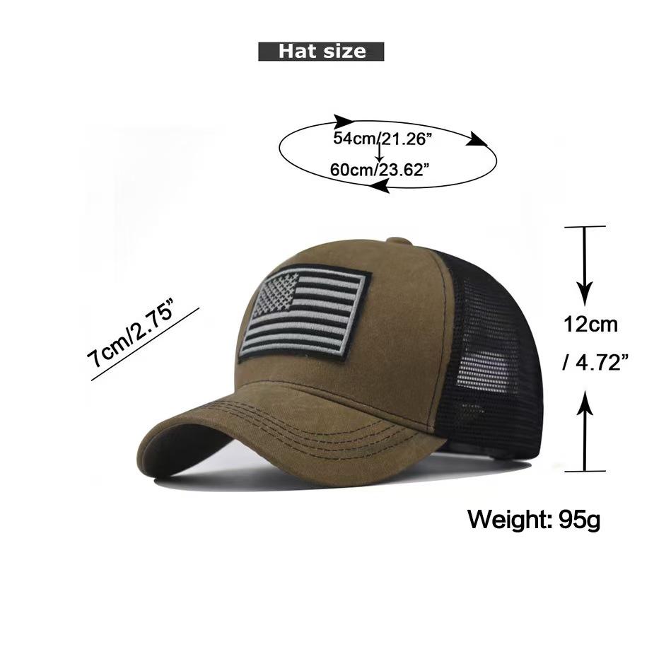 New Fashion Cotton Men Women Tactical Fashion Baseball Cap Usa American Flag Outdoor Unisex Hip Hop Hats