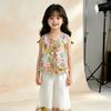 Girls Summer Floral Camisole Romper Set Baby Beach Cool Two Piece Outfit For Kids