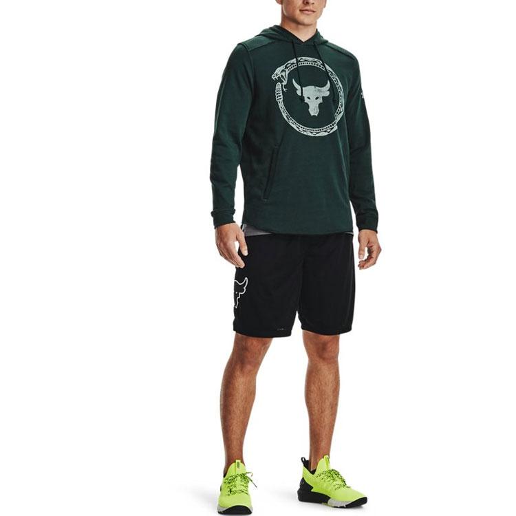 Under Armour Project Rock Sweatshirts Men's Green Hooded Moderate Regular 1361747-384