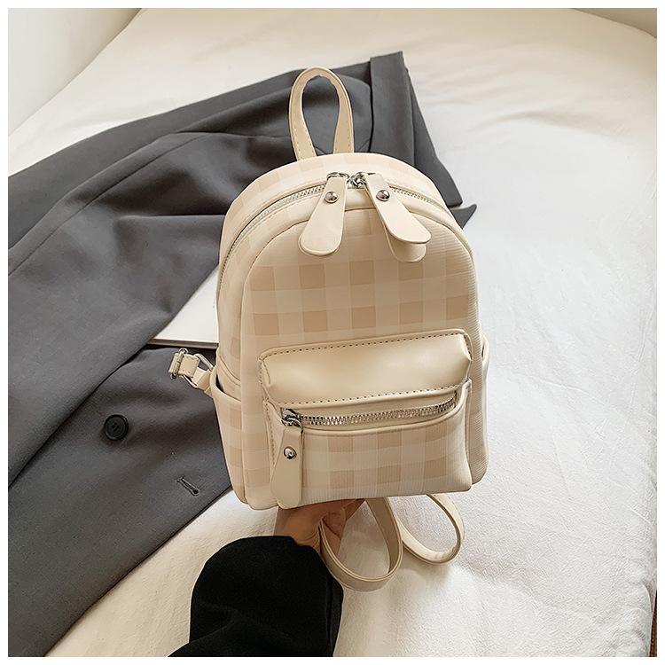 

Korean version plaid backpack women s bag 2025 new fashion small fresh women s backpack casual and light travel schoolbag