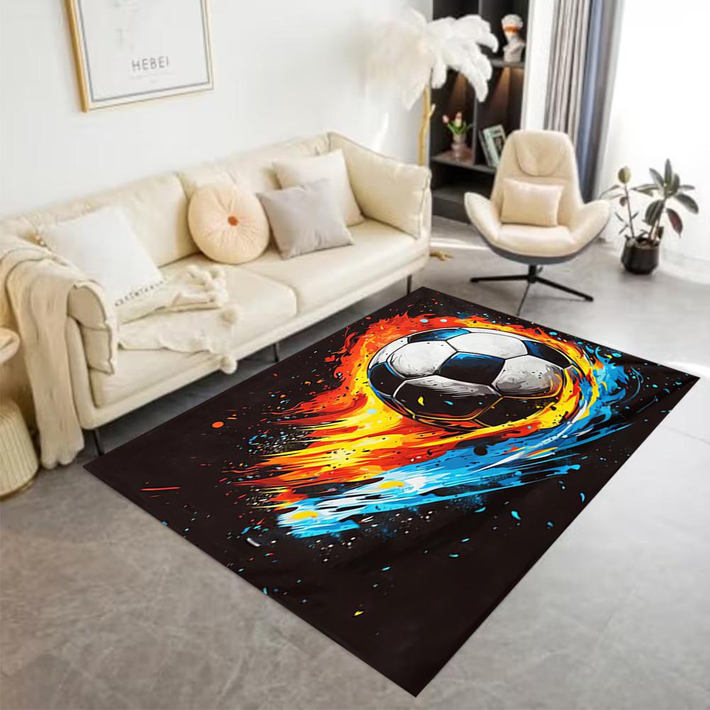 1pc Soccer Ball Rug Home Carpet Design for Office Decor Gift Living Room Bedroom